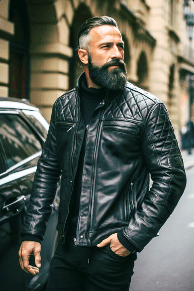 Veste En Cuir Noir Homme