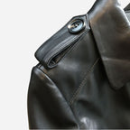 Longue Veste en Cuir Véritable pour Femme – Style Trench Chic et Cintré