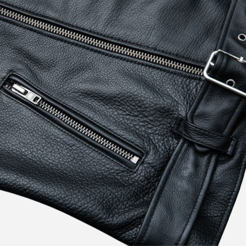 Veste en Cuir Noir pour Homme | Perfecto en Cuir de Vachette