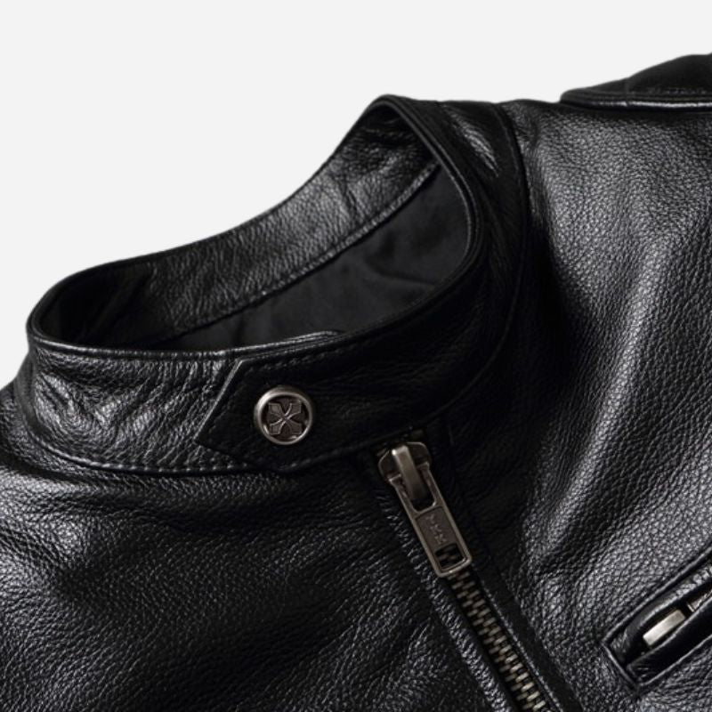 Veste en Cuir Homme Noir | Cuir de Vachette Véritable