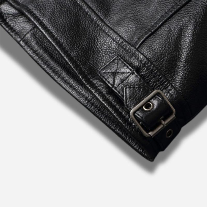 Veste en Cuir Homme Noir | Cuir de Vachette Véritable