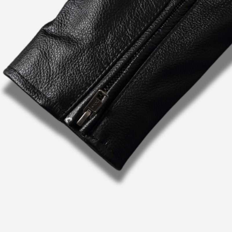 Veste en Cuir Homme Noir | Cuir de Vachette Véritable
