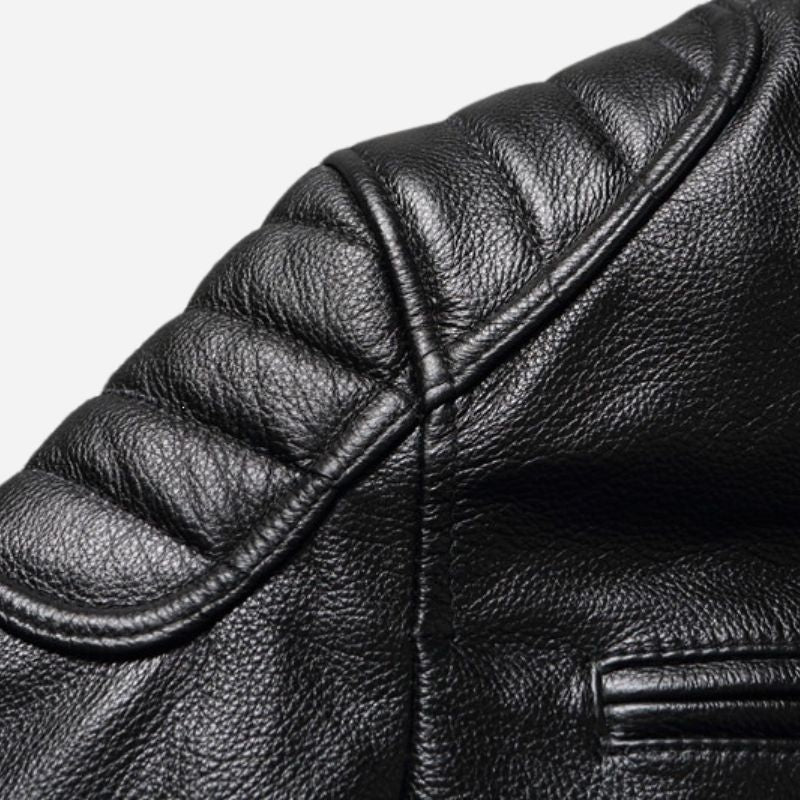 Veste en Cuir Homme Noir | Cuir de Vachette Véritable