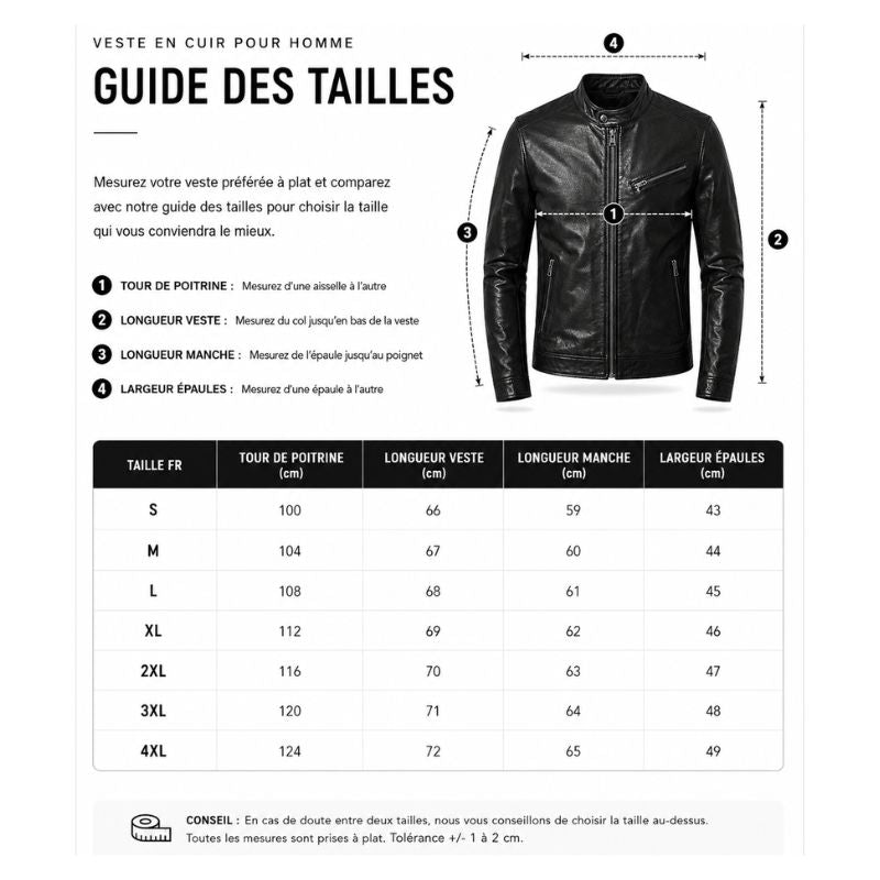 Veste En Cuir Noire Homme | Cuir De Vachette Véritable