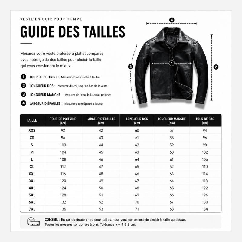 Veste noir en cuir homme avec col chemise et en cuir de vachette véritable