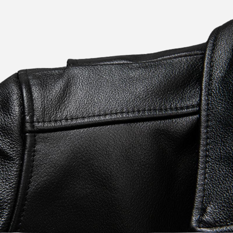 Veste Noir En Cuir Homme | Cuir De Vachette Véritable