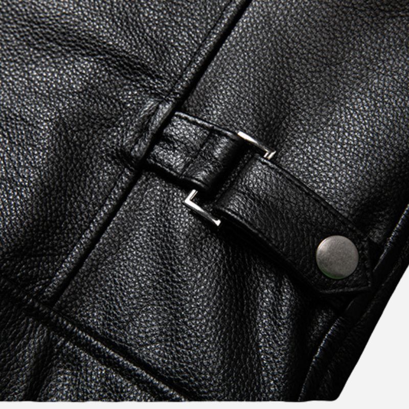 Veste Noir En Cuir Homme | Cuir De Vachette Véritable