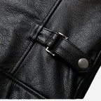 Veste Noir En Cuir Homme | Cuir De Vachette Véritable