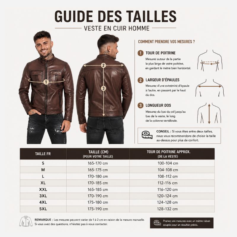 Veste En Cuir Homme Marron | Cuir De Vachette Véritable