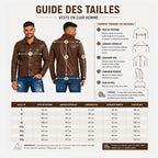 Veste En Cuir Marron Pour Homme | Cuir de Vachette