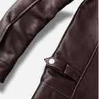 Veste En Cuir Marron Foncé Homme | Cuir de Vachette Véritable