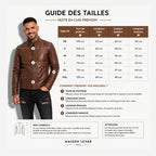 Veste en cuir homme marron claire