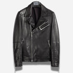 Veste En Cuir De Vachette Noir Pour Homme