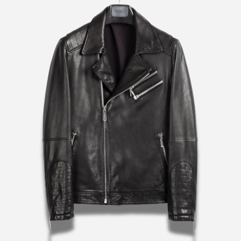 Veste En Cuir De Vachette Noir Pour Homme
