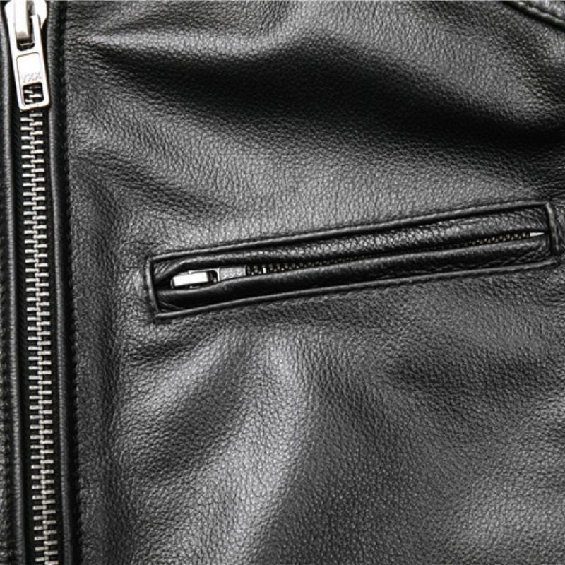 Veste en simili cuir homme noir style motard