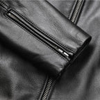 Veste en simili cuir homme noir style motard