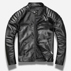 Veste en simili cuir homme noir style motard