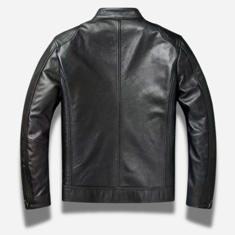 Veste en simili cuir homme noir style motard
