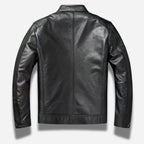 Veste en simili cuir homme noir style motard