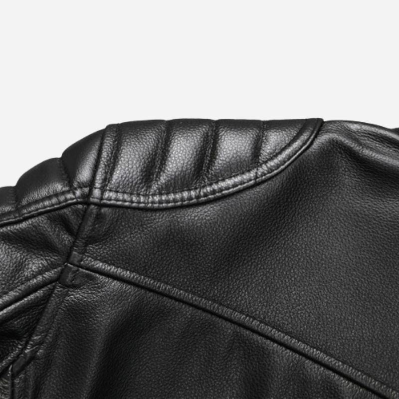 Veste en simili cuir homme noir style motard
