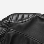 Veste en simili cuir homme noir style motard