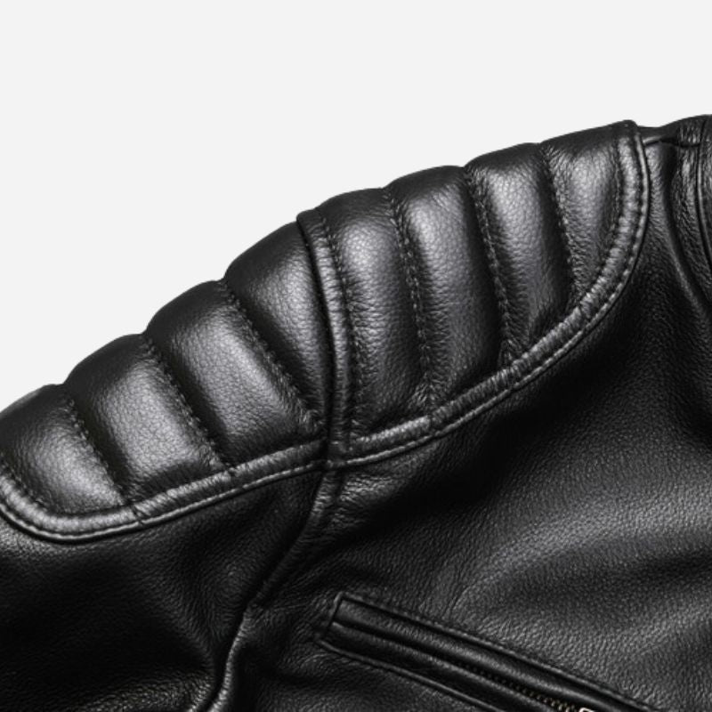 Veste en simili cuir homme noir style motard