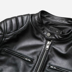 Veste en simili cuir homme noir style motard