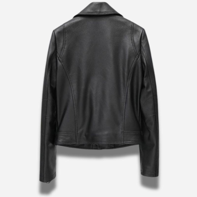Veste en cuir courte pour femme