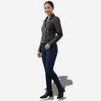 Veste en cuir courte pour femme