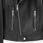 Veste en Cuir Courte Femme Cintrée — Perfecto Biker Cuir de Chèvre