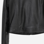 Veste en Cuir Courte Femme Cintrée — Perfecto Biker Cuir de Chèvre