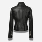 Veste en simili cuir noir pour femme style perfecto