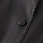 Veste longue en Cuir Noir Femme